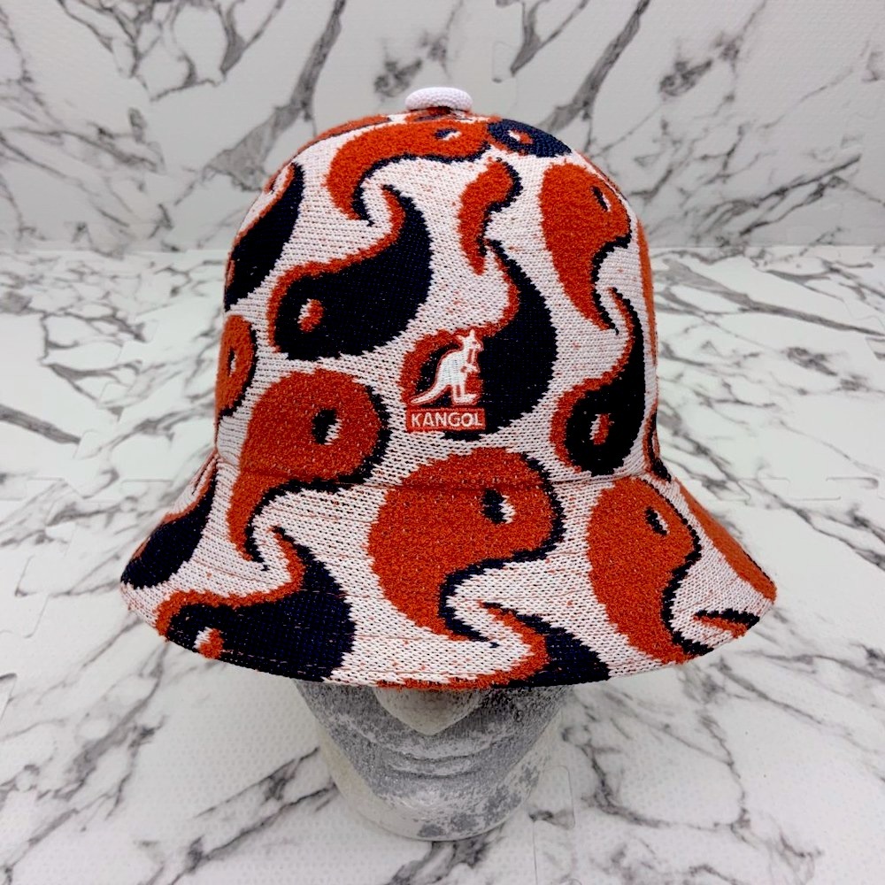 Men's Kangol 3D Balance White | Burn Orange | Navy Casual Bucket Hat MWT